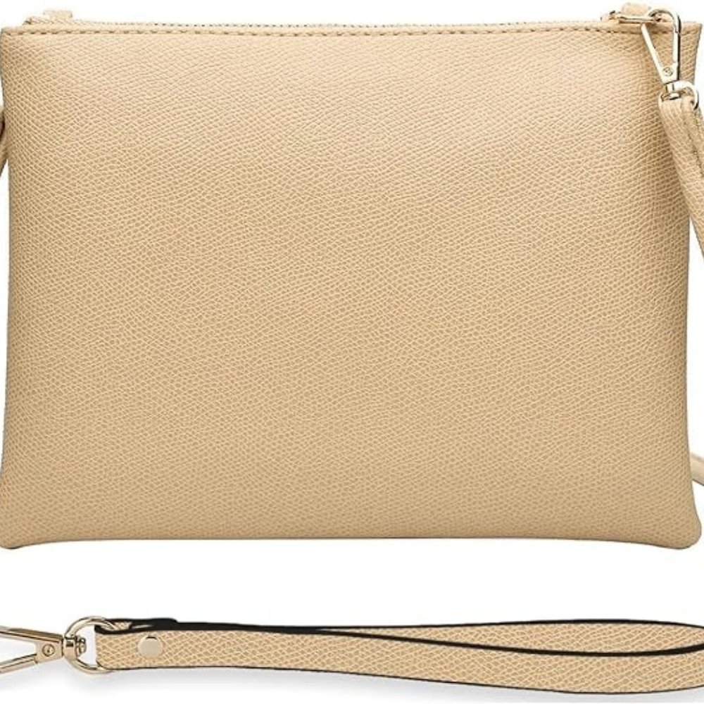 Amelie Galanti beige, women's small crossbody strap handbag